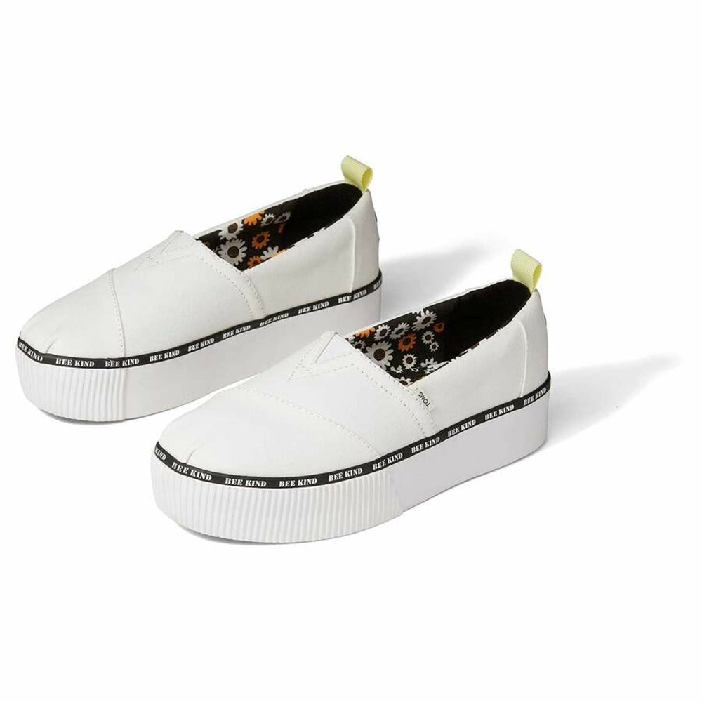 Toms Alpargata Boardwalk Makosen Ayakkabı Kadın Beyaz | HWT502436