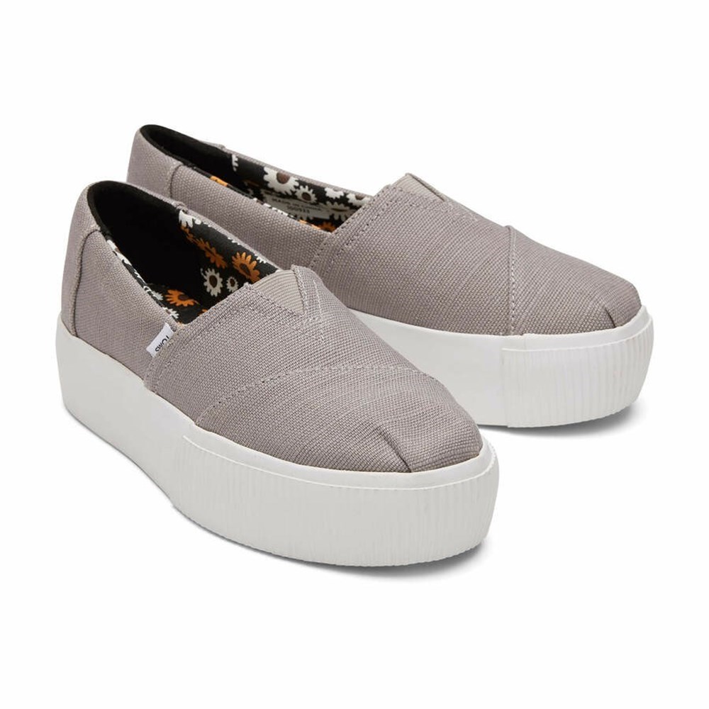 Toms Alpargata Boardwalk Makosen Ayakkabı Kadın Koyu Gri | LXK096824