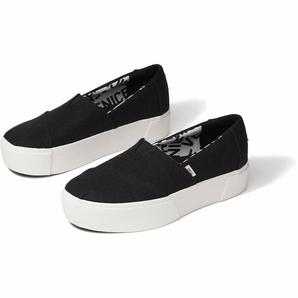 Toms Alpargata Boardwalk Makosen Ayakkabı Kadın Siyah | RJB260149