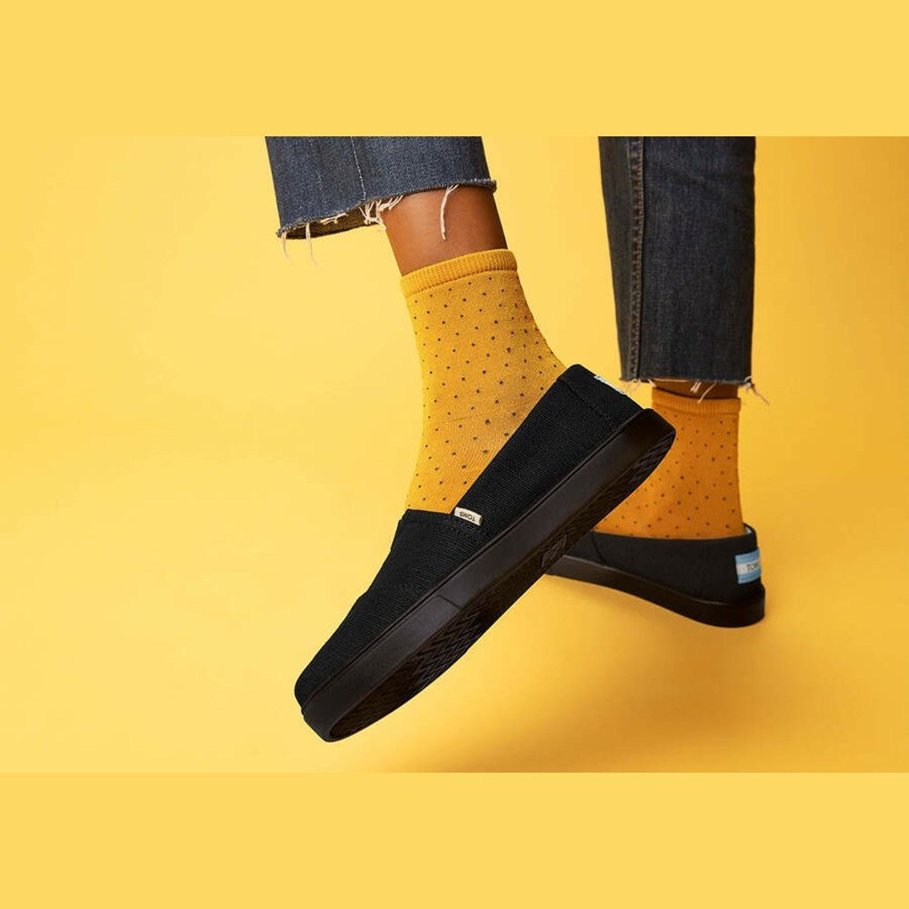 Toms Alpargata Cupsole Makosen Ayakkabı Kadın Siyah | REA154238