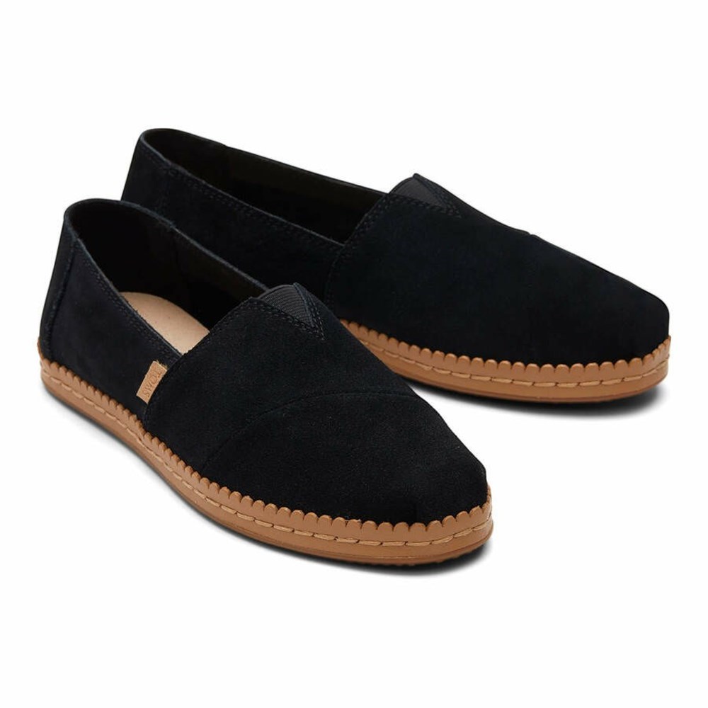 Toms Alpargata Deri Wrap Makosen Ayakkabı Kadın Siyah | DIP780241