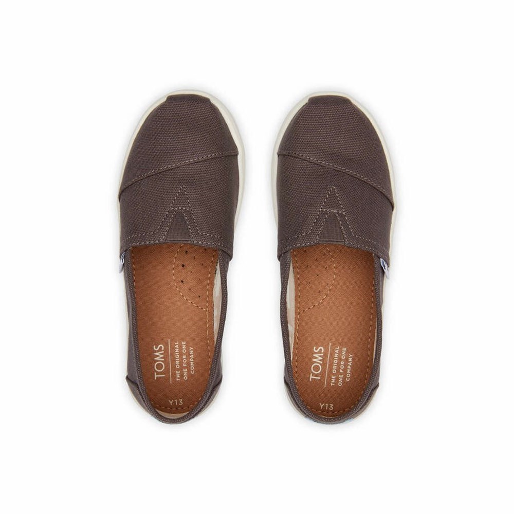 Toms Alpargata Kanvas Makosen Ayakkabı Çocuk Gri | VYX904683