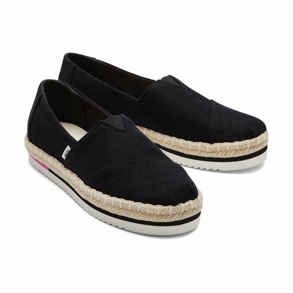 Toms Alpargata Rope Platform Ayakkabı Kadın Siyah | UJT649872