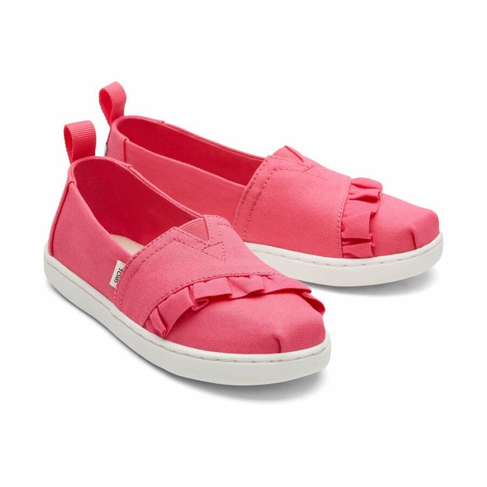 Toms Alpargata Ruffle Makosen Ayakkabı Çocuk Kırmızı | KUD345976