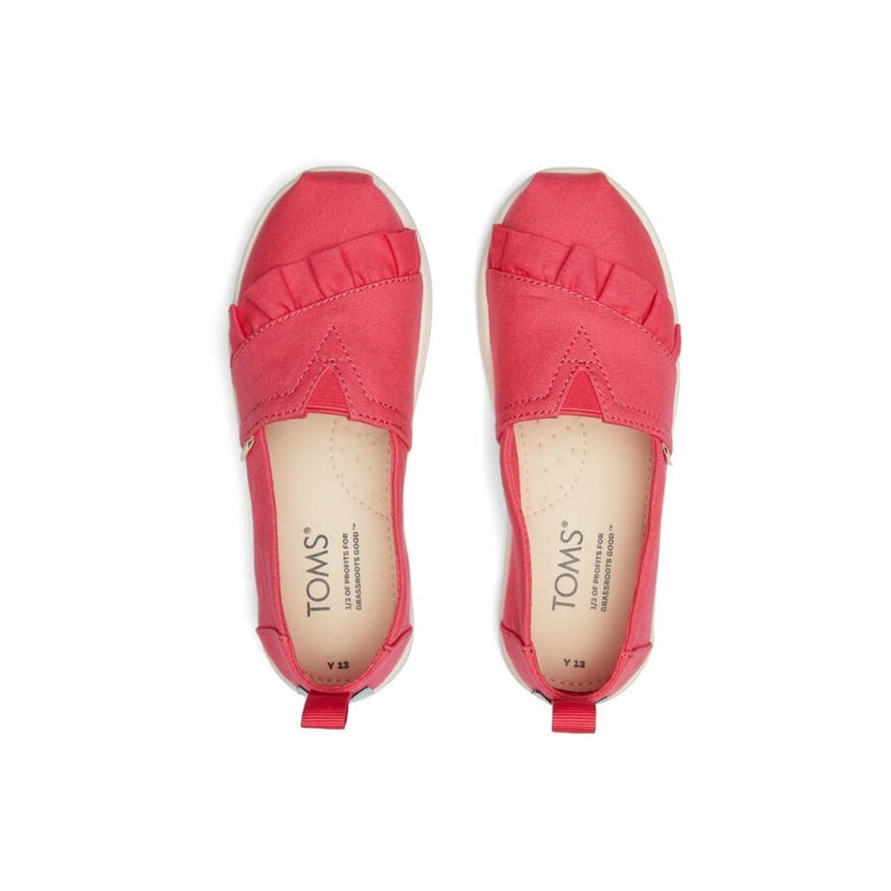 Toms Alpargata Ruffle Makosen Ayakkabı Çocuk Kırmızı | KUD345976