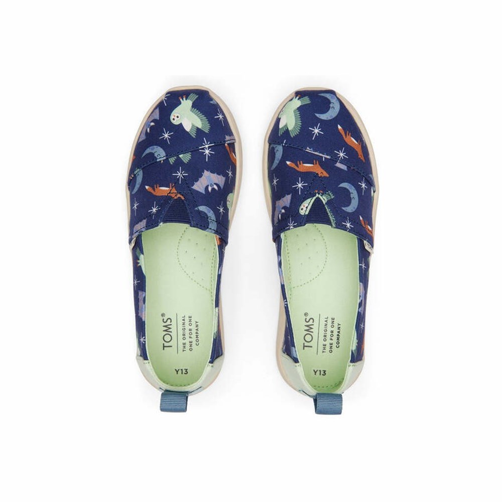 Toms Alpargata Woodland Creatures Makosen Ayakkabı Çocuk Mavi | CKL104835