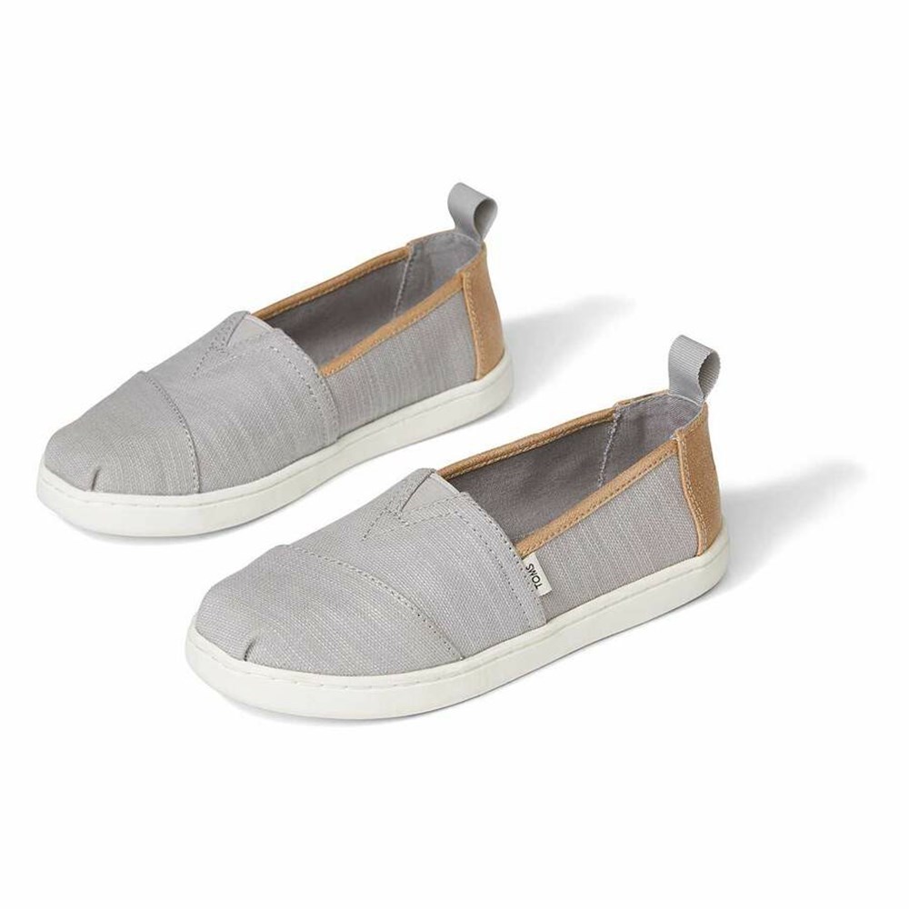 Toms Alpargata Woven Makosen Ayakkabı Çocuk Koyu Gri | NPS134287