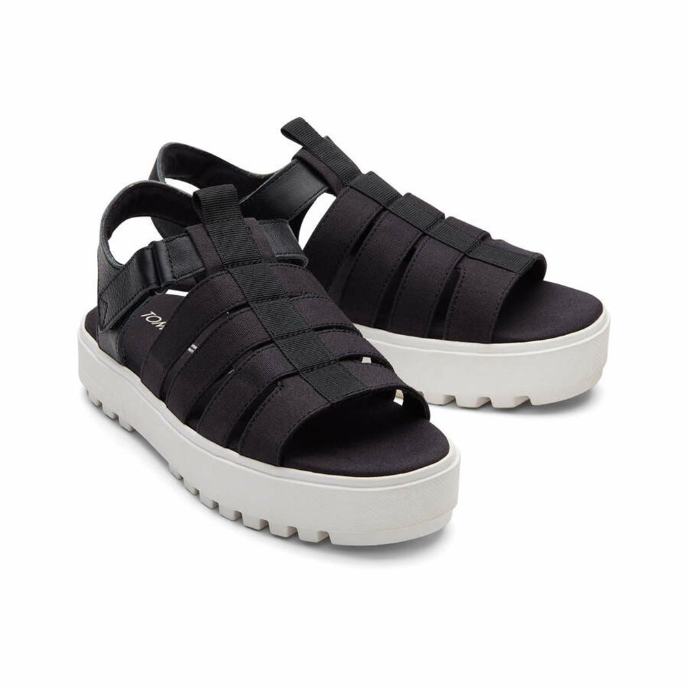 Toms Fisherman Lug Sandalet Kadın Siyah | YCS239106