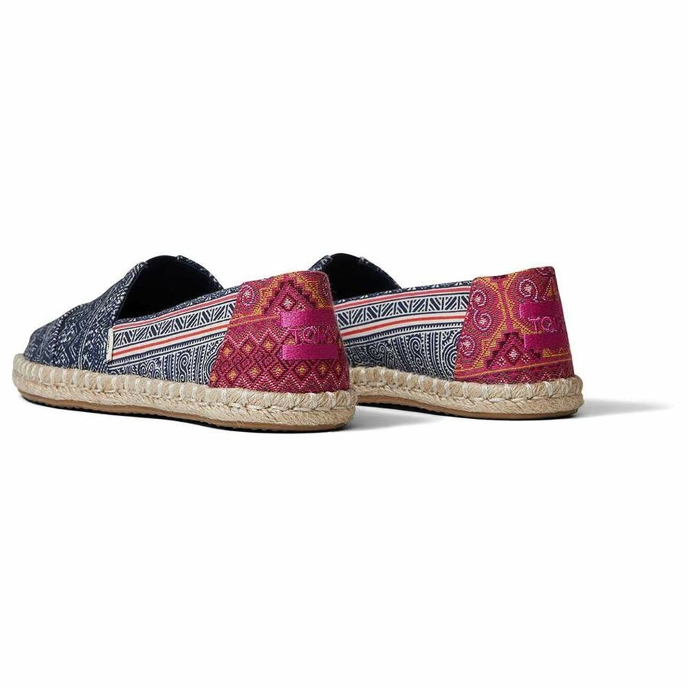 Toms Hmong Indigo Floral Rope Espadril Kadın Indigo | ABE983176