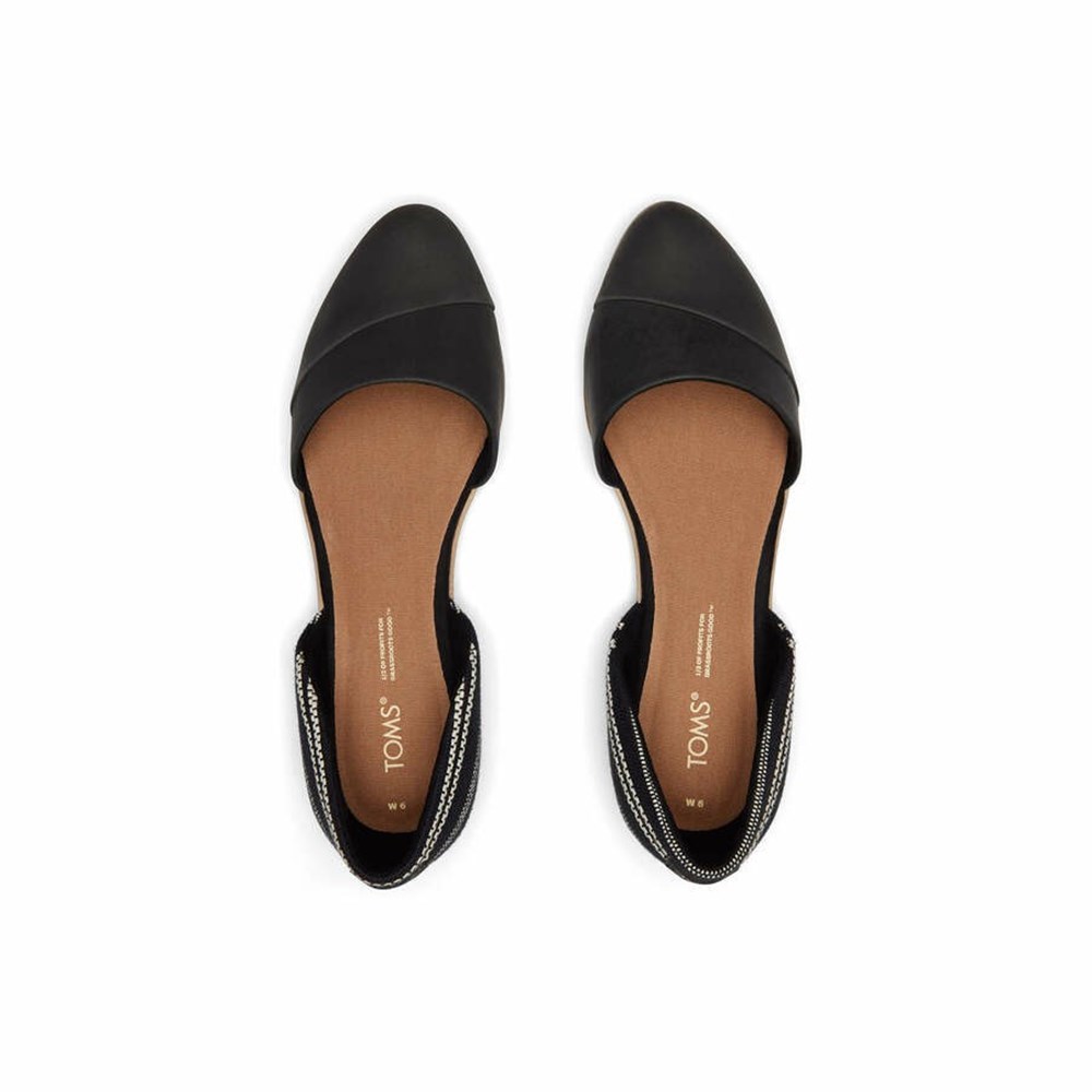 Toms Jutti D'Orsay Düz Ayakkabı Kadın Siyah | QRI429750