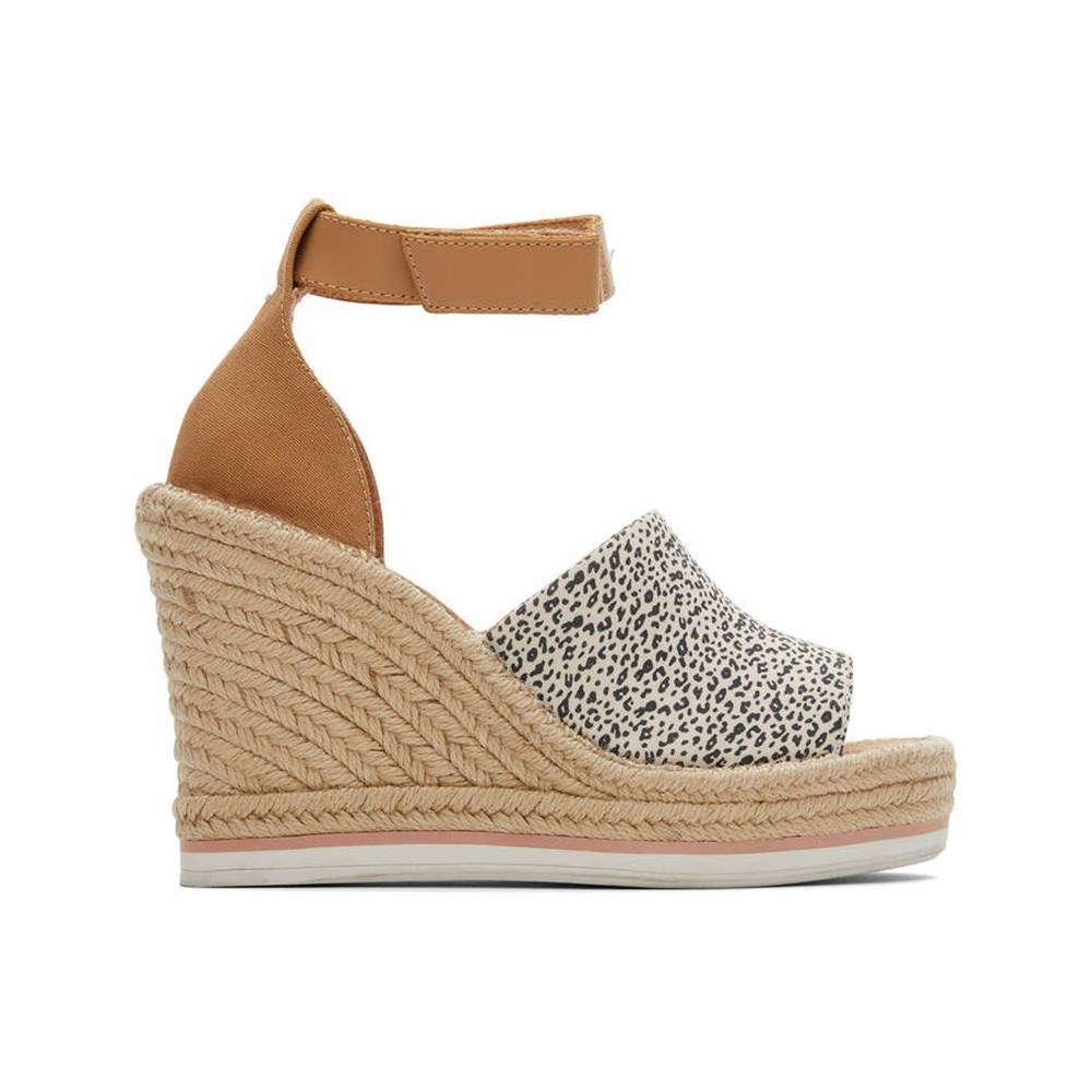 Toms Marisol Dolgu Topuklu Kadın Bej Rengi Leopar | KIS537842