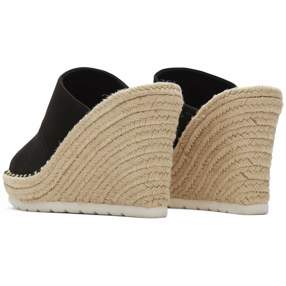 Toms Monica Mule Dolgu Topuklu Kadın Siyah | QRX271805