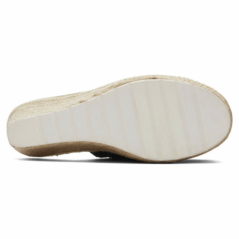 Toms Monica Mule Dolgu Topuklu Kadın Siyah | QRX271805