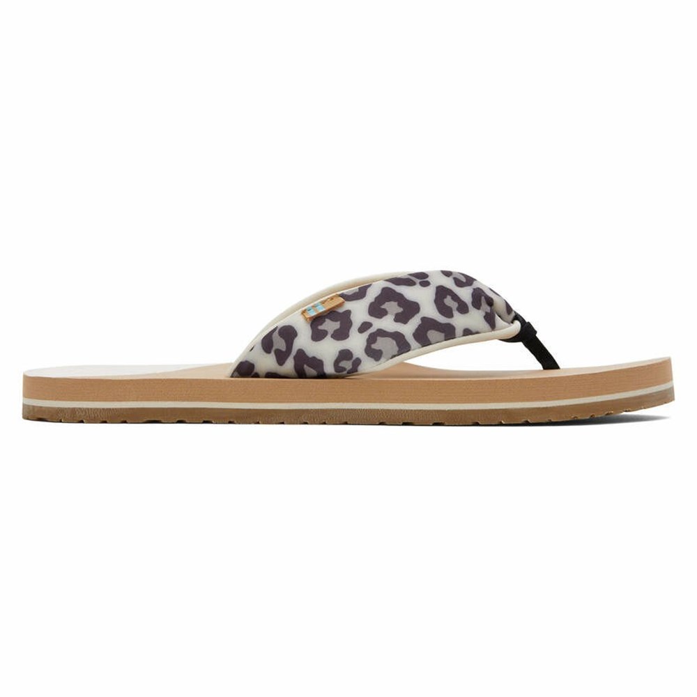 Toms Piper Parmak arası Terlik Kadın Beyaz Leopar | DST652807
