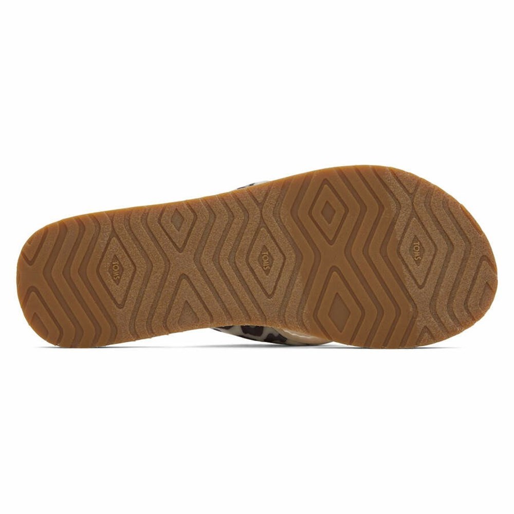 Toms Piper Parmak arası Terlik Kadın Beyaz Leopar | DST652807