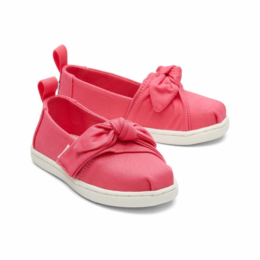 Toms Tiny Alpargata Bow Makosen Ayakkabı Çocuk Kırmızı | ITZ974650