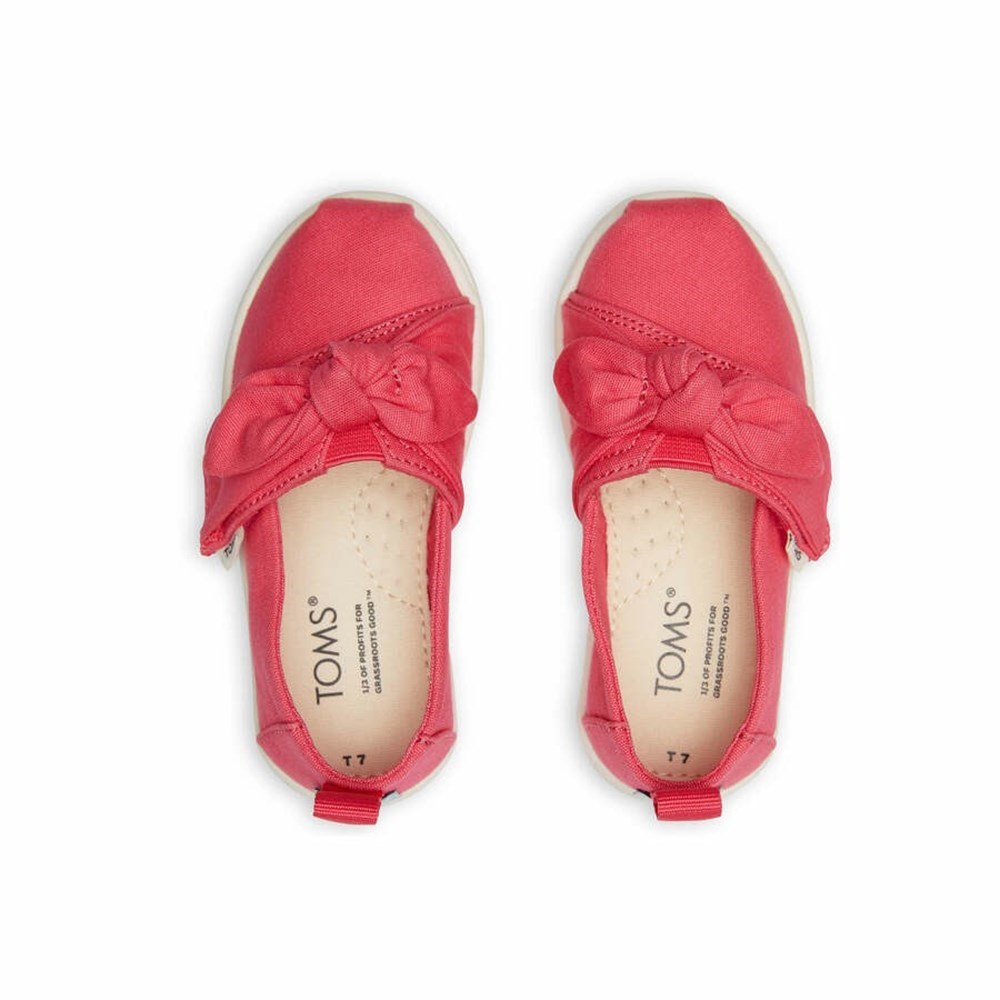 Toms Tiny Alpargata Bow Makosen Ayakkabı Çocuk Kırmızı | ITZ974650