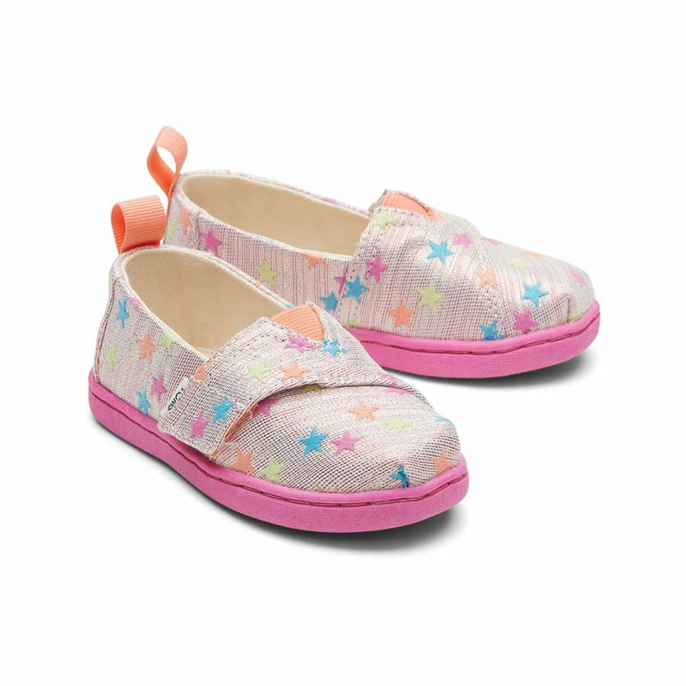 Toms Tiny Alpargata Glimmer Stars Makosen Ayakkabı Çocuk Mercan Renkli | NXL549678