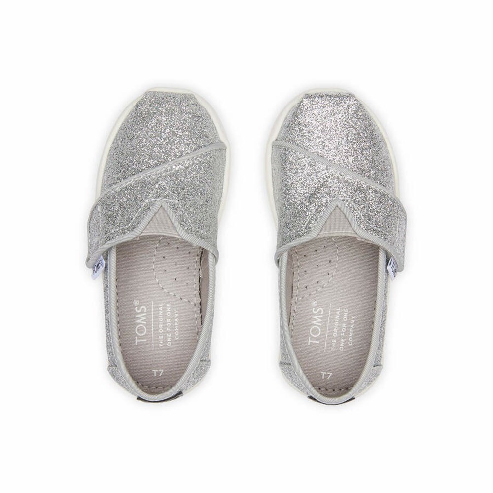 Toms Tiny Alpargata Glitter Makosen Ayakkabı Çocuk Gümüş | TGB461570