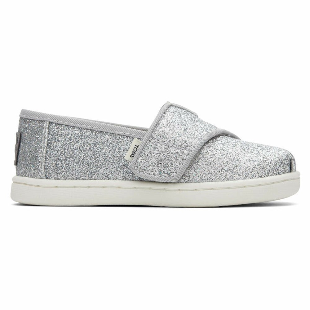 Toms Tiny Alpargata Glitter Makosen Ayakkabı Çocuk Gümüş | TGB461570