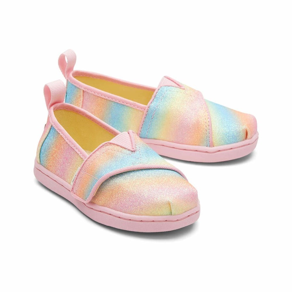 Toms Tiny Alpargata Glitter Makosen Ayakkabı Çocuk Pembe | YOL780419