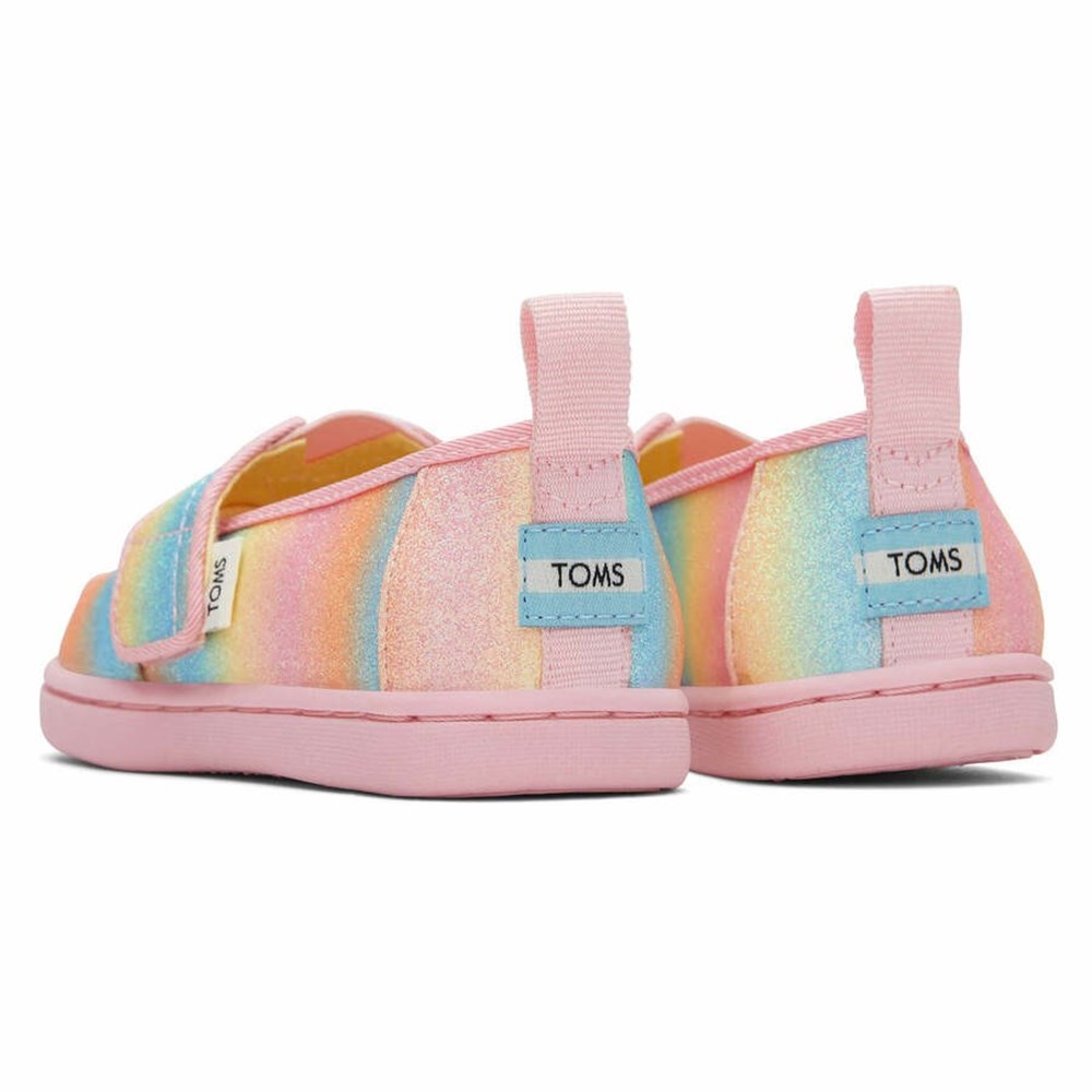 Toms Tiny Alpargata Glitter Makosen Ayakkabı Çocuk Pembe | YOL780419