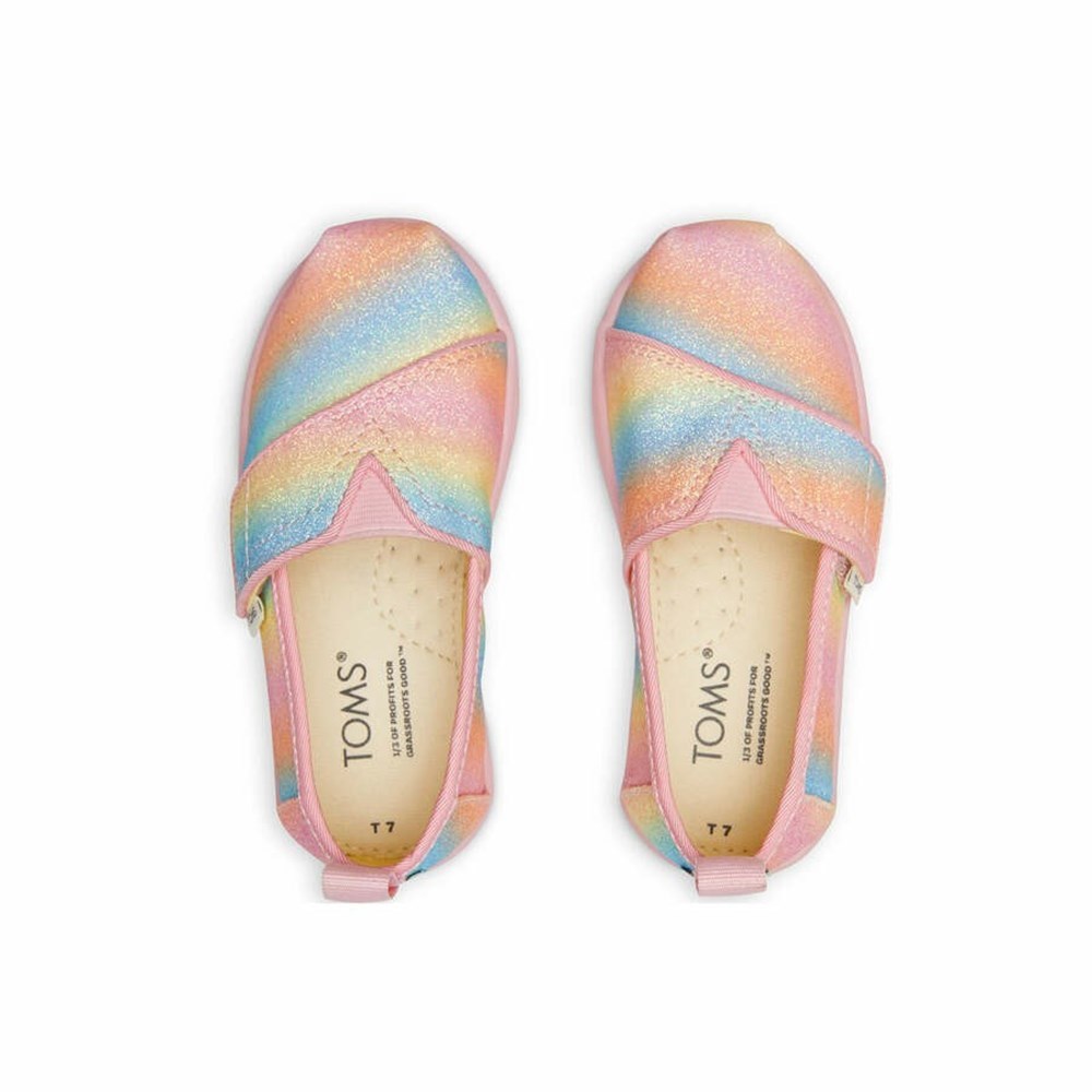 Toms Tiny Alpargata Glitter Makosen Ayakkabı Çocuk Pembe | YOL780419