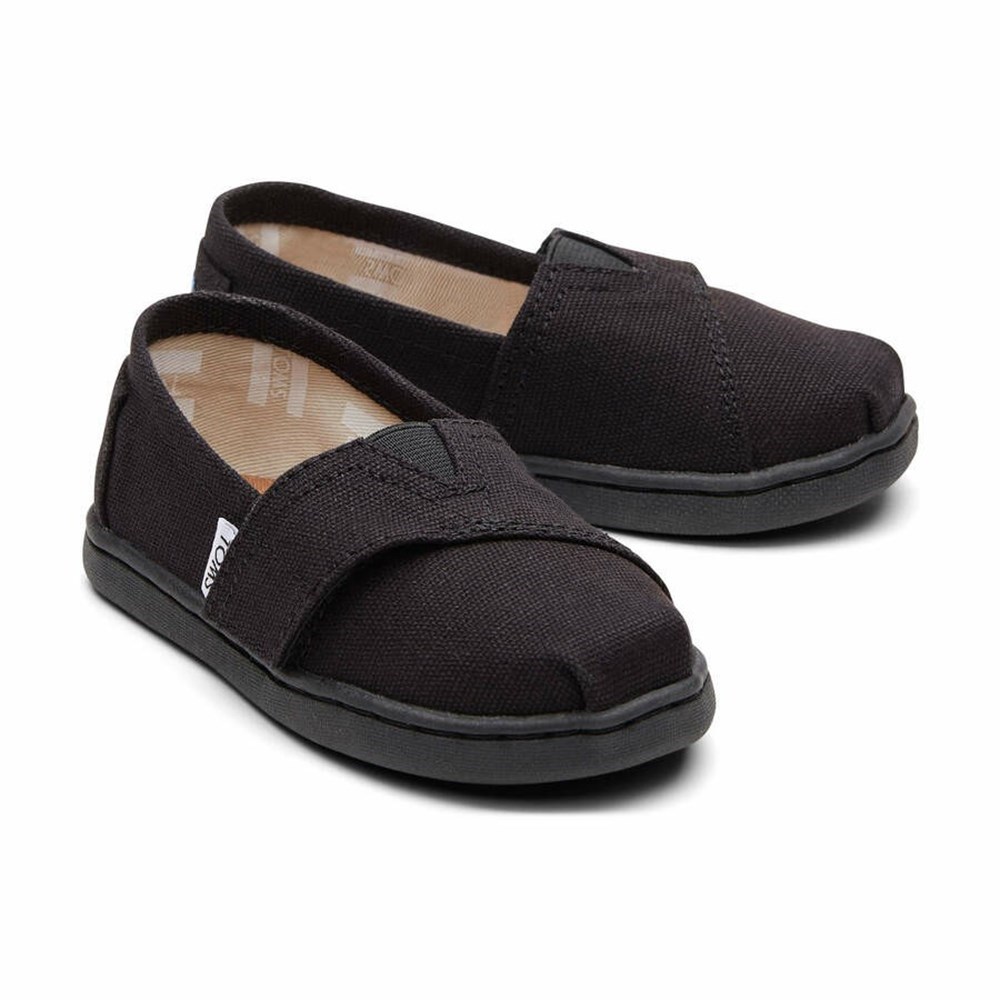Toms Tiny Alpargata Kanvas Makosen Ayakkabı Çocuk Siyah | DOX241075