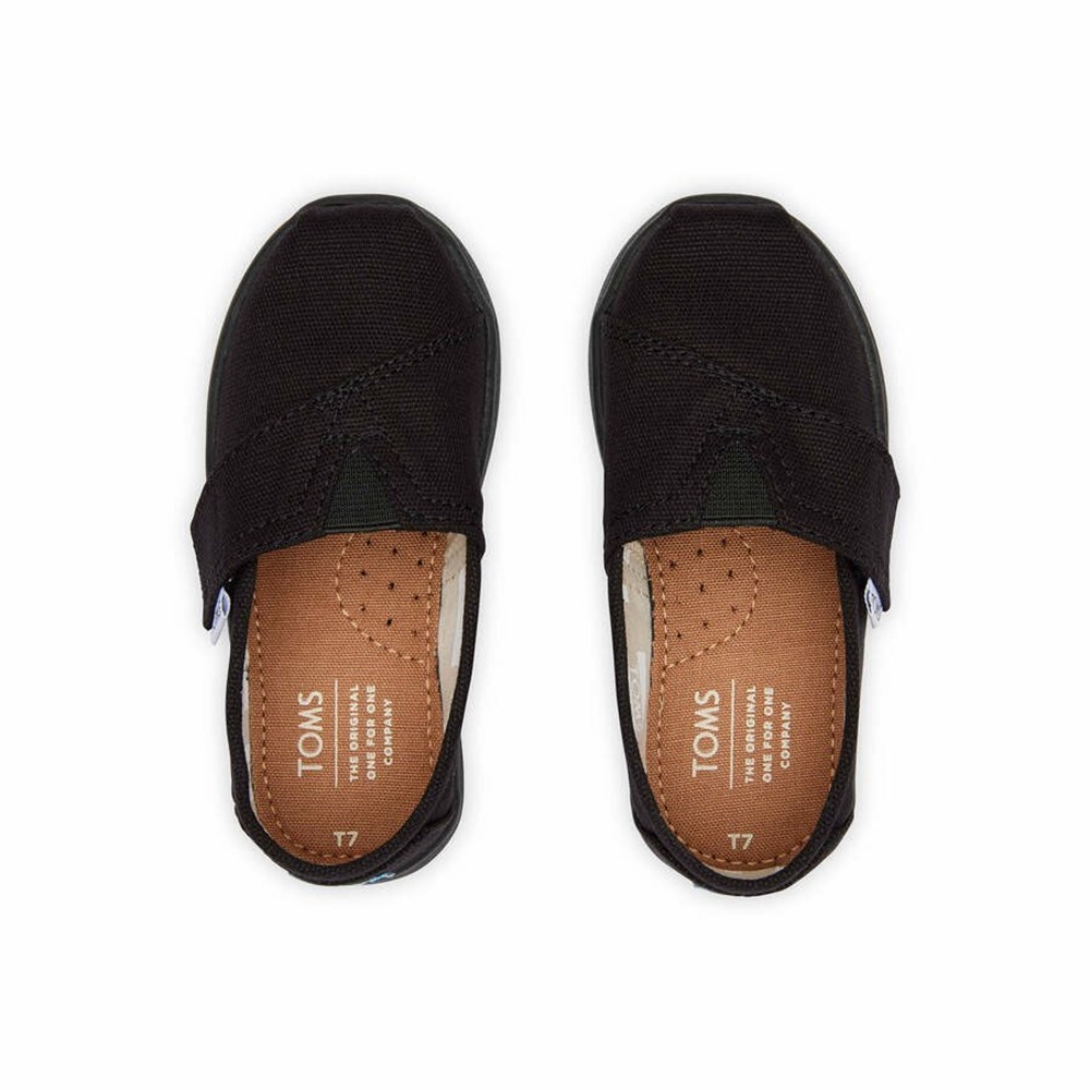 Toms Tiny Alpargata Kanvas Makosen Ayakkabı Çocuk Siyah | DOX241075