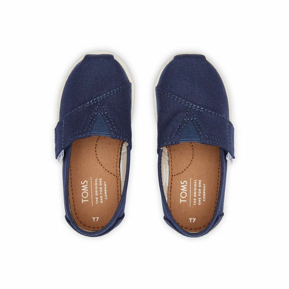 Toms Tiny Alpargata Kanvas Makosen Ayakkabı Çocuk Lacivert | YAT260819