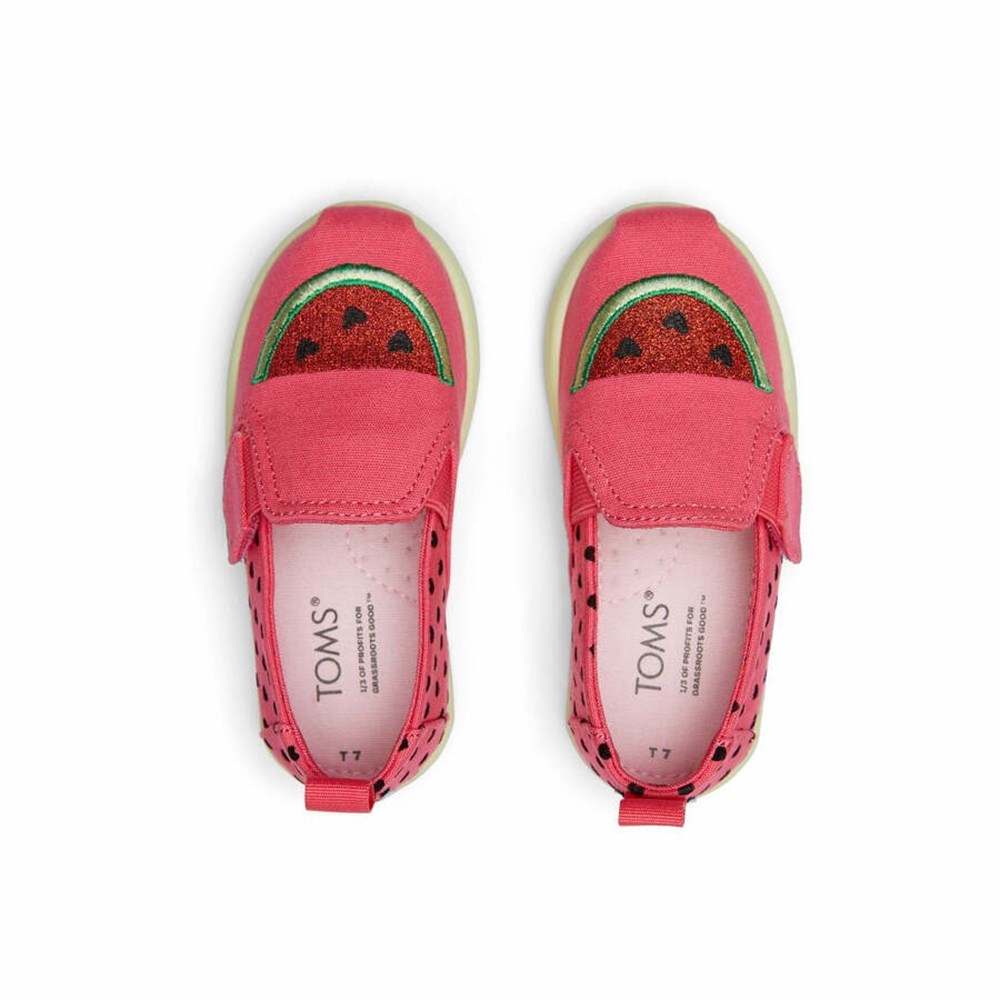 Toms Tiny Alpargata Watermelon Makosen Ayakkabı Çocuk Kırmızı | PFM591032