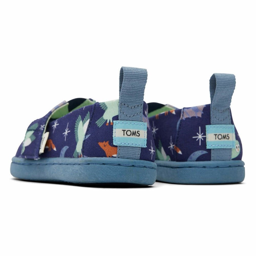 Toms Tiny Alpargata Woodland Creatures Makosen Ayakkabı Çocuk Mavi | POY980675