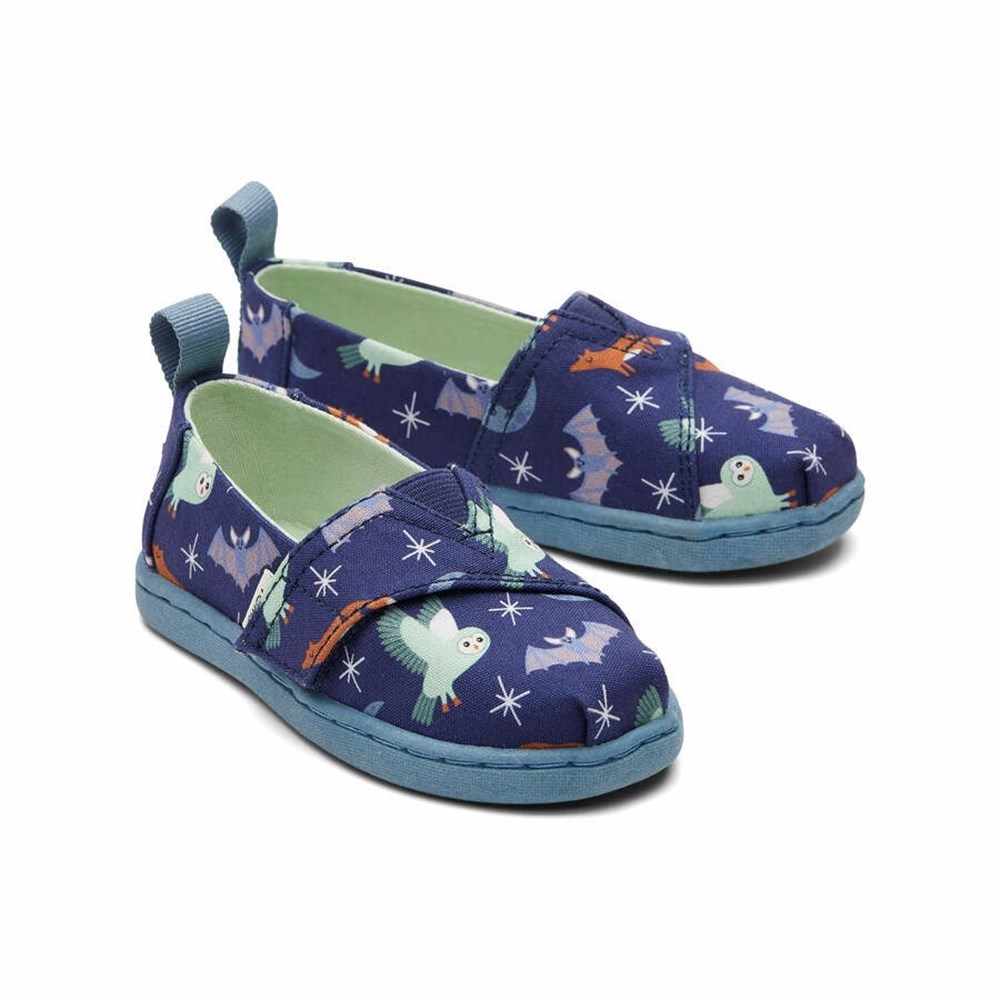 Toms Tiny Alpargata Woodland Creatures Makosen Ayakkabı Çocuk Mavi | POY980675