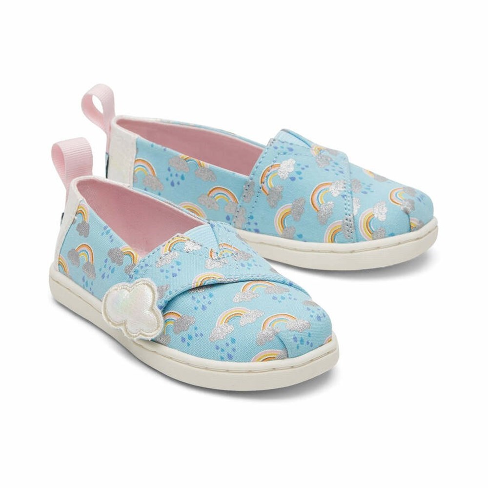 Toms Tiny Blue Weather Foil Print Makosen Ayakkabı Çocuk Mavi | XUK261058