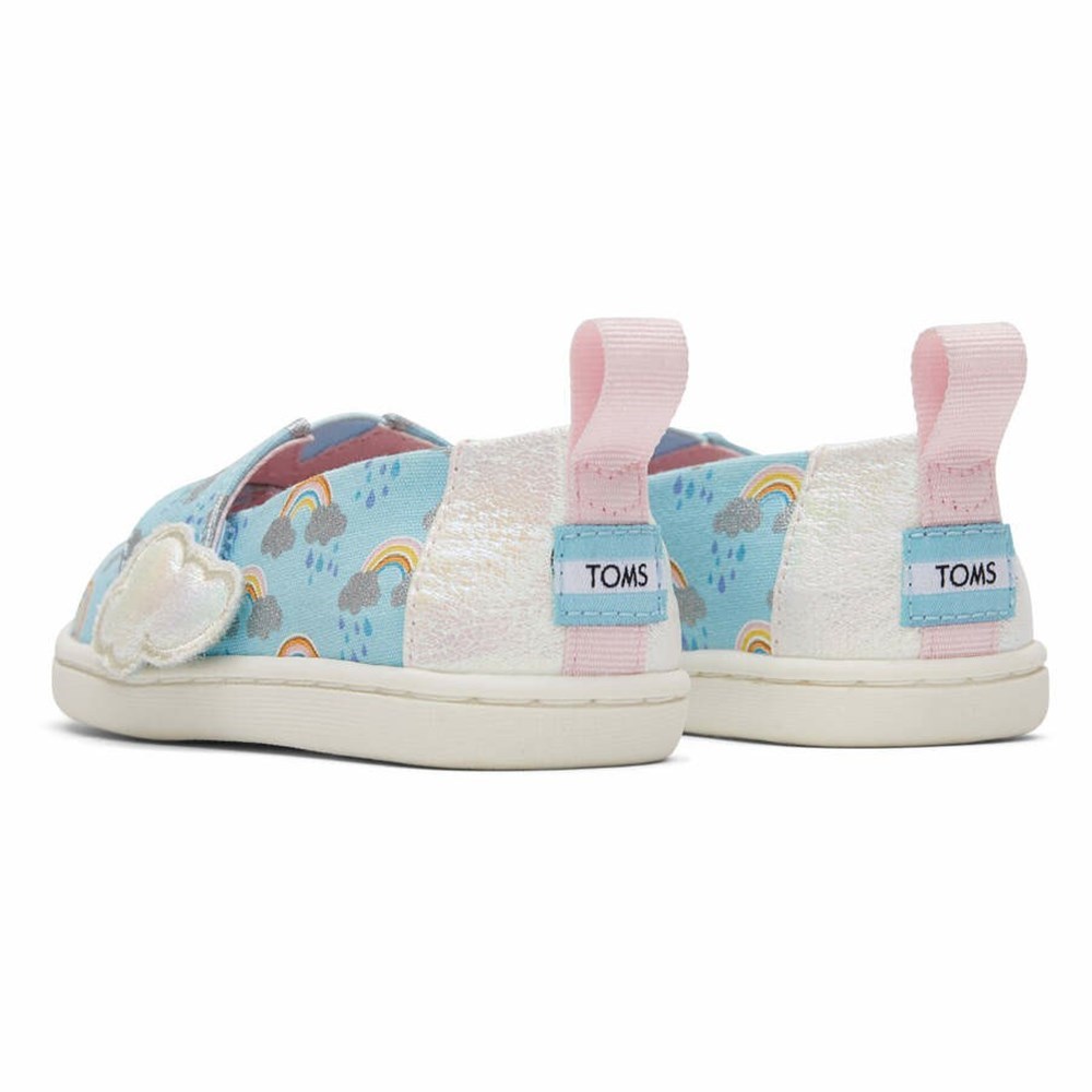Toms Tiny Blue Weather Foil Print Makosen Ayakkabı Çocuk Mavi | XUK261058