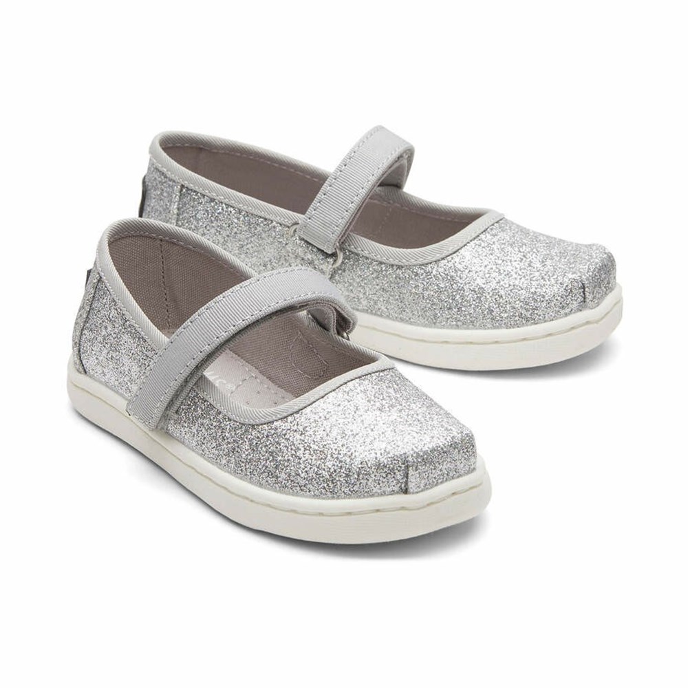 Toms Tiny Mary Jane Makosen Ayakkabı Çocuk Gümüş | UNH463781