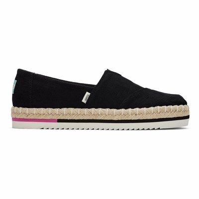 Toms Alpargata Rope Platform Ayakkabı Kadın Siyah | UJT649872