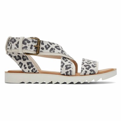 Toms Sidney Sandalet Kadın Beyaz Leopar | RBJ847032