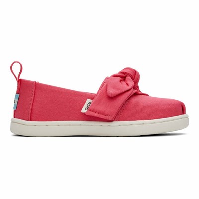 Toms Tiny Alpargata Bow Makosen Ayakkabı Çocuk Kırmızı | ITZ974650