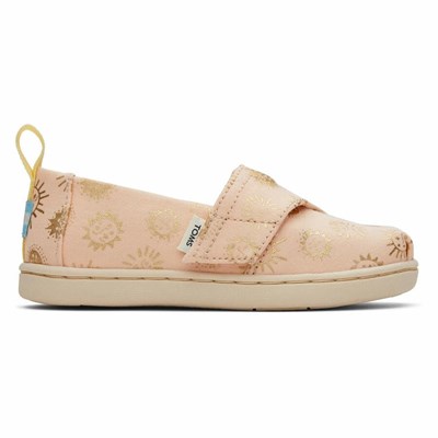 Toms Tiny Apricot Foil Sunny Days Print Makosen Ayakkabı Çocuk Kayısı Rengi | QDW214680
